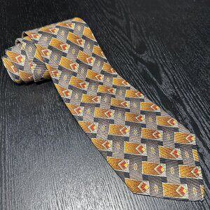 ROBERT TALBOTT Studio Necktie - Extra Long - Silk Designer Tie - Geometric